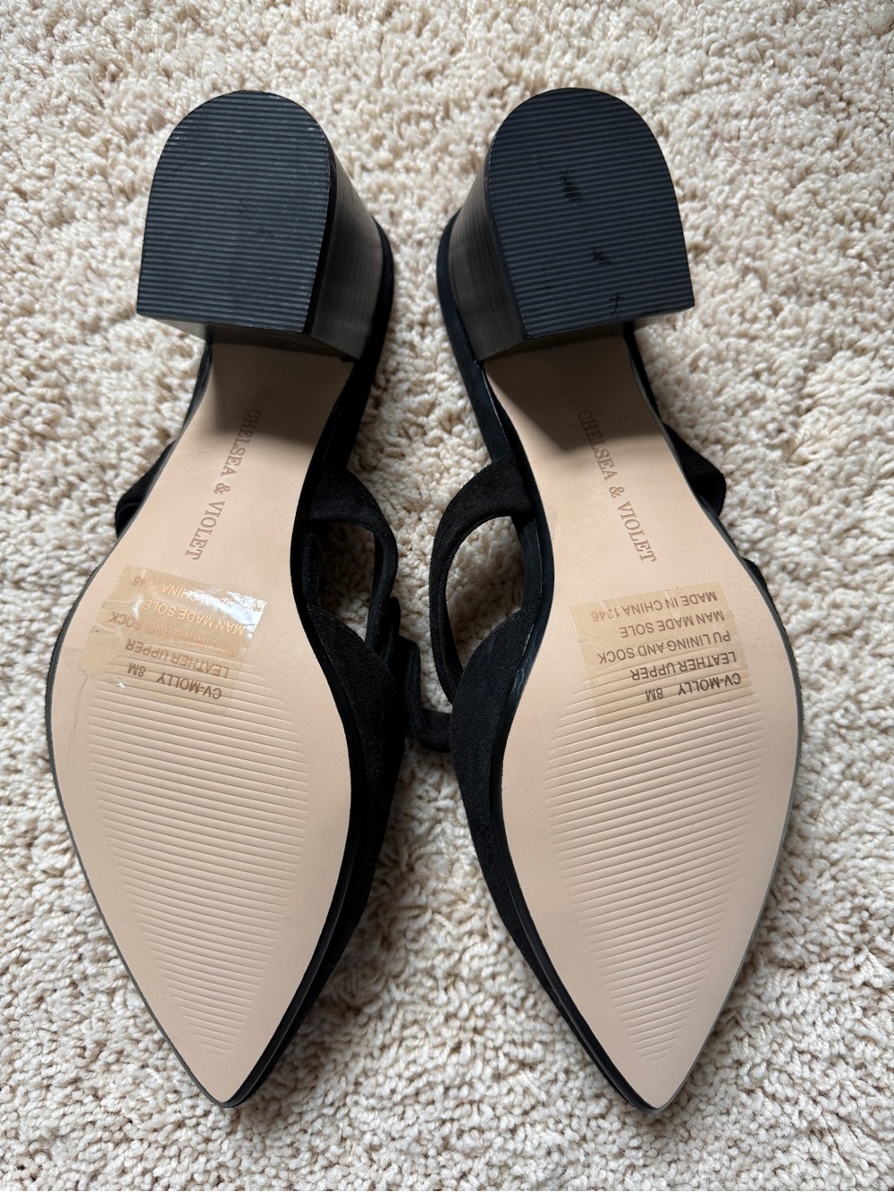 Chelsea & Violet Black Pointed Toe Knot-Detail Mules - Picture 4 of 5